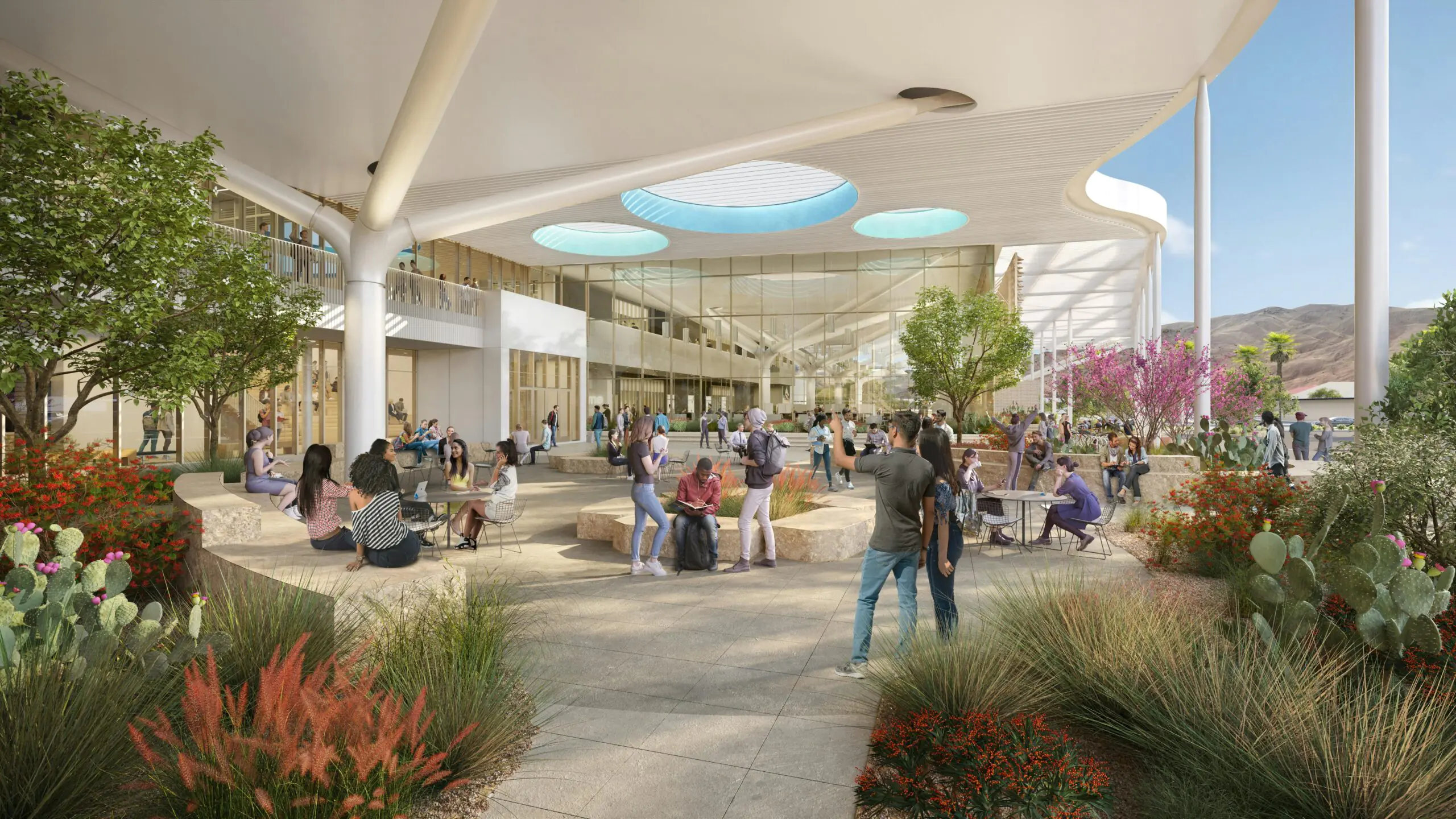 College of the Desert Canopied Meeting Area Render