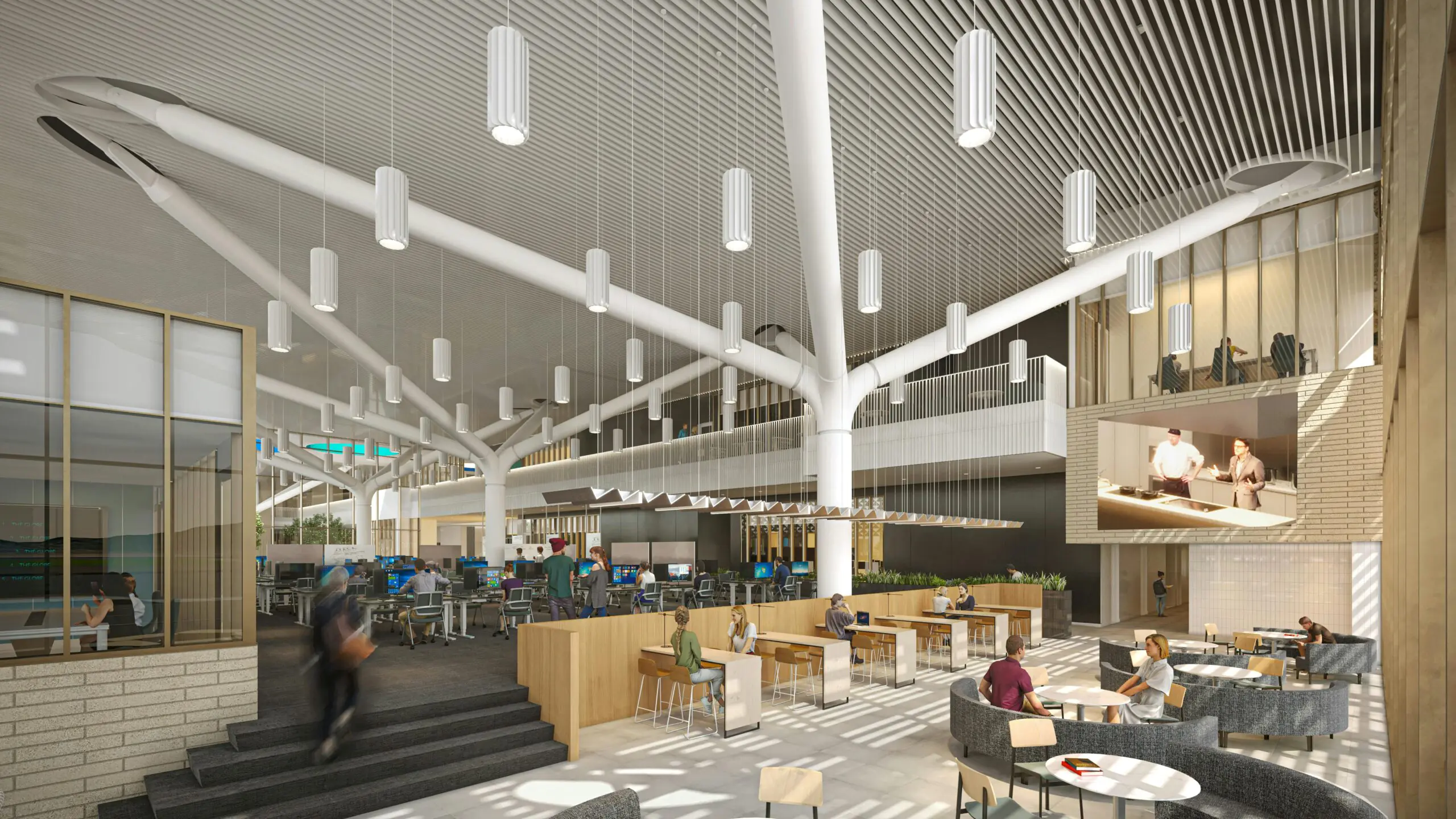 College of the Desert Indoor Computer Lab and Meeting Area Render