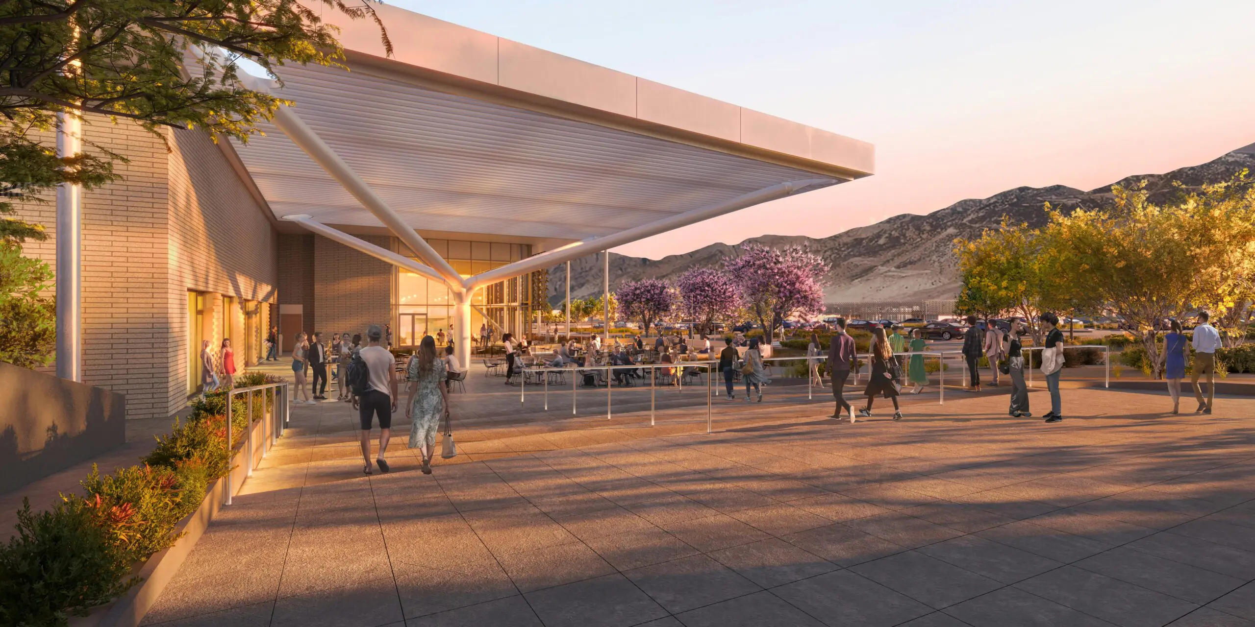 College of the Desert Open Walkway by the Parking Lot Render