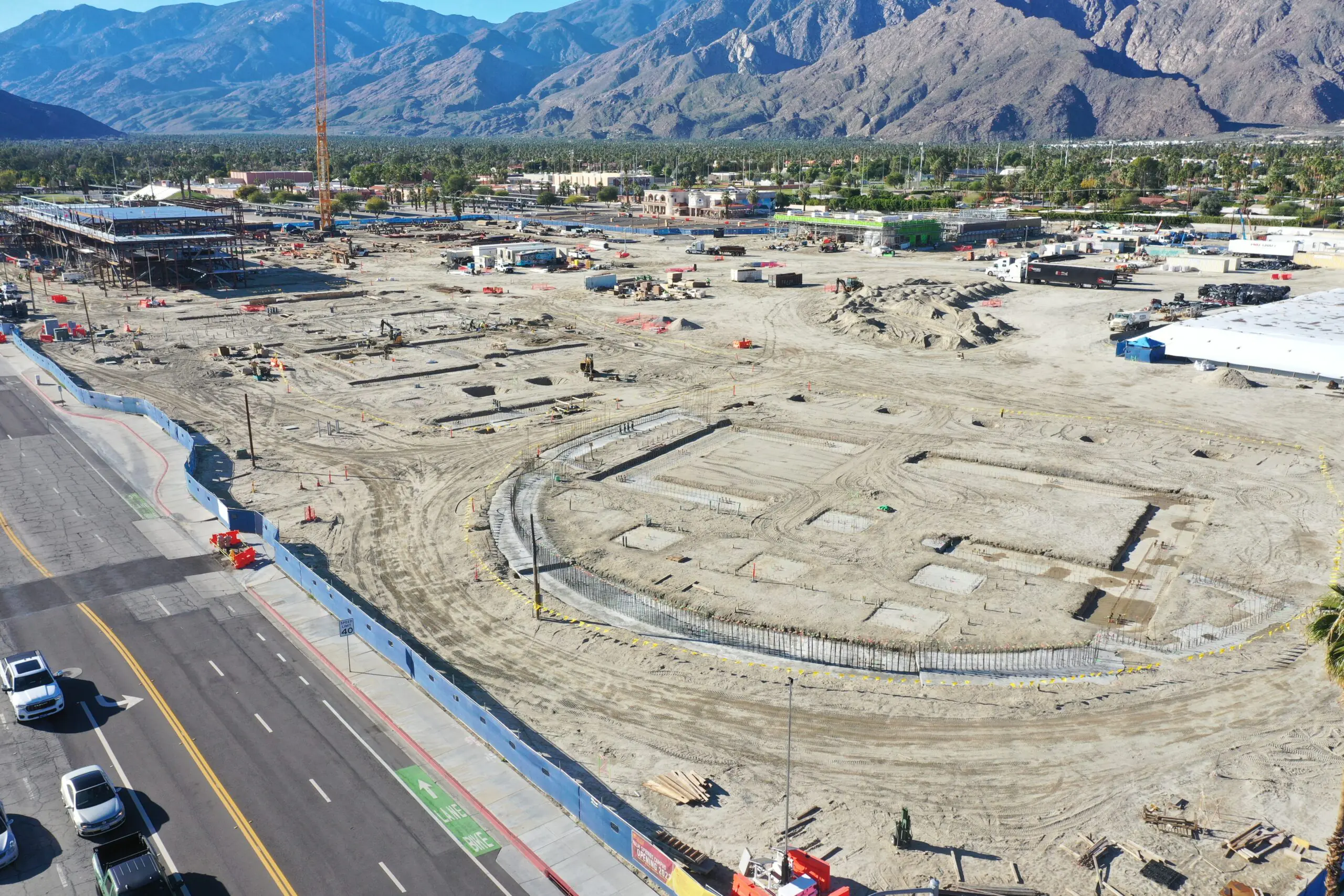 Construction progress of the Event Center Pad